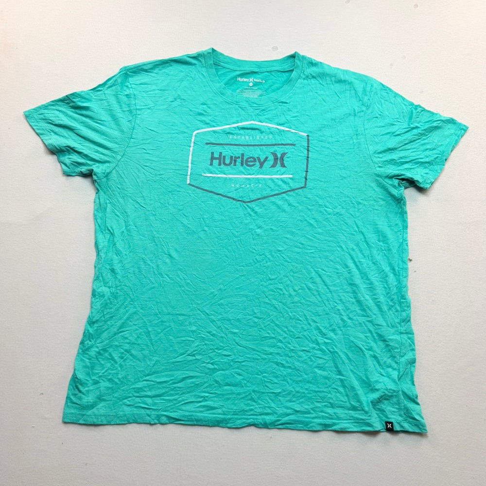 Hurley Graphic T-Shirt Mens Double Extra Large Teal Excellent Buckle Exclusive